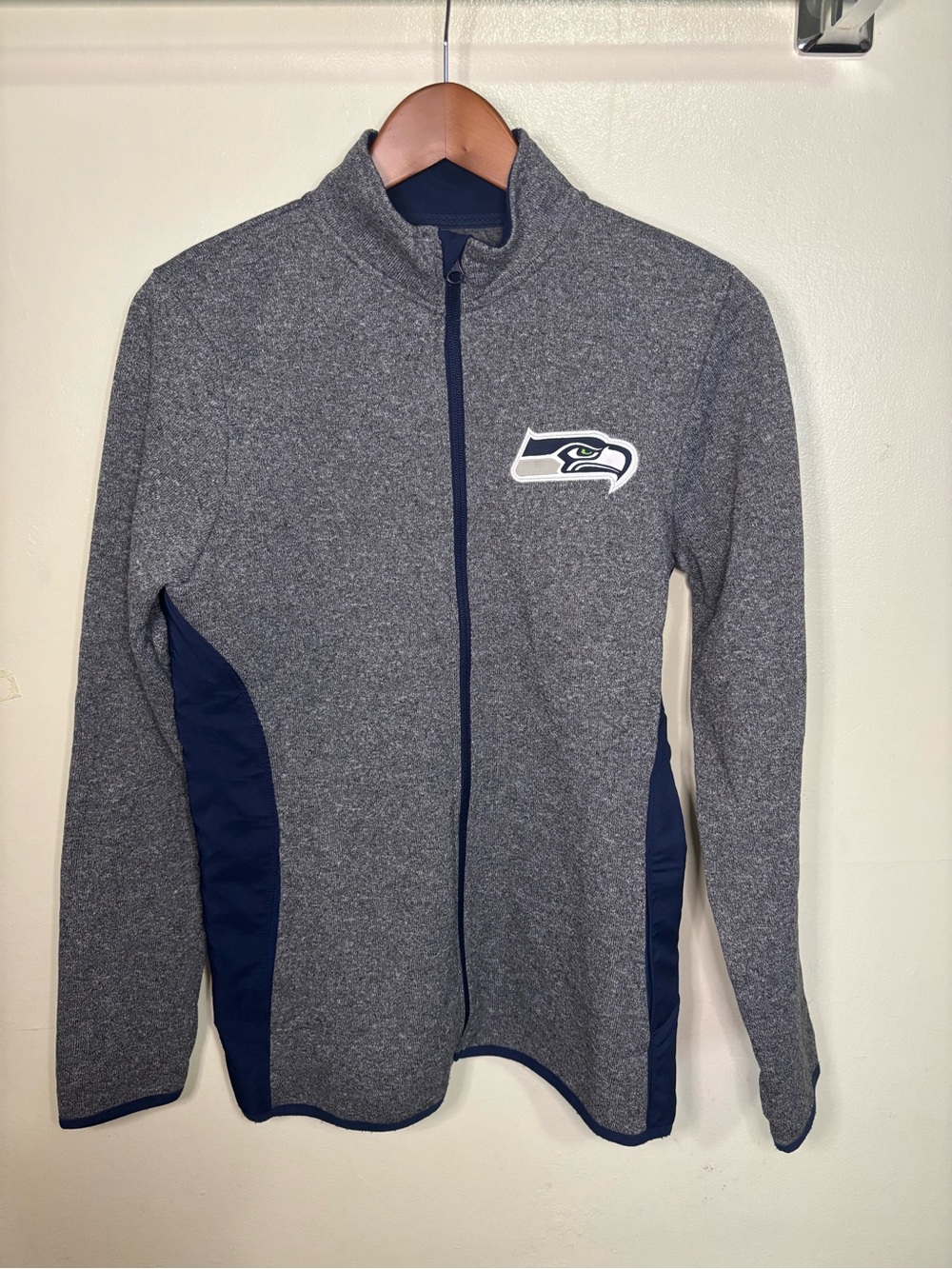 NFL Team Apparel Seattle Seahawks Women's M Full Zip Fleece Gray Jacket Football